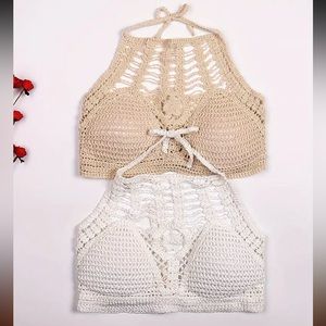 Crochet Halter Toe-Back Top